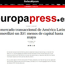 El mercado transaccional de Amrica Latina moviliz un 35% menos de capital hasta mayo